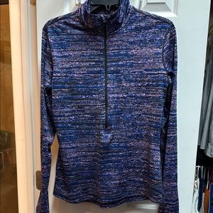 Nike Blue and Purple Fitted Athletic Top